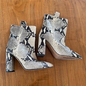 Snakeskin Patterned Ankle Boots by Paris Texas